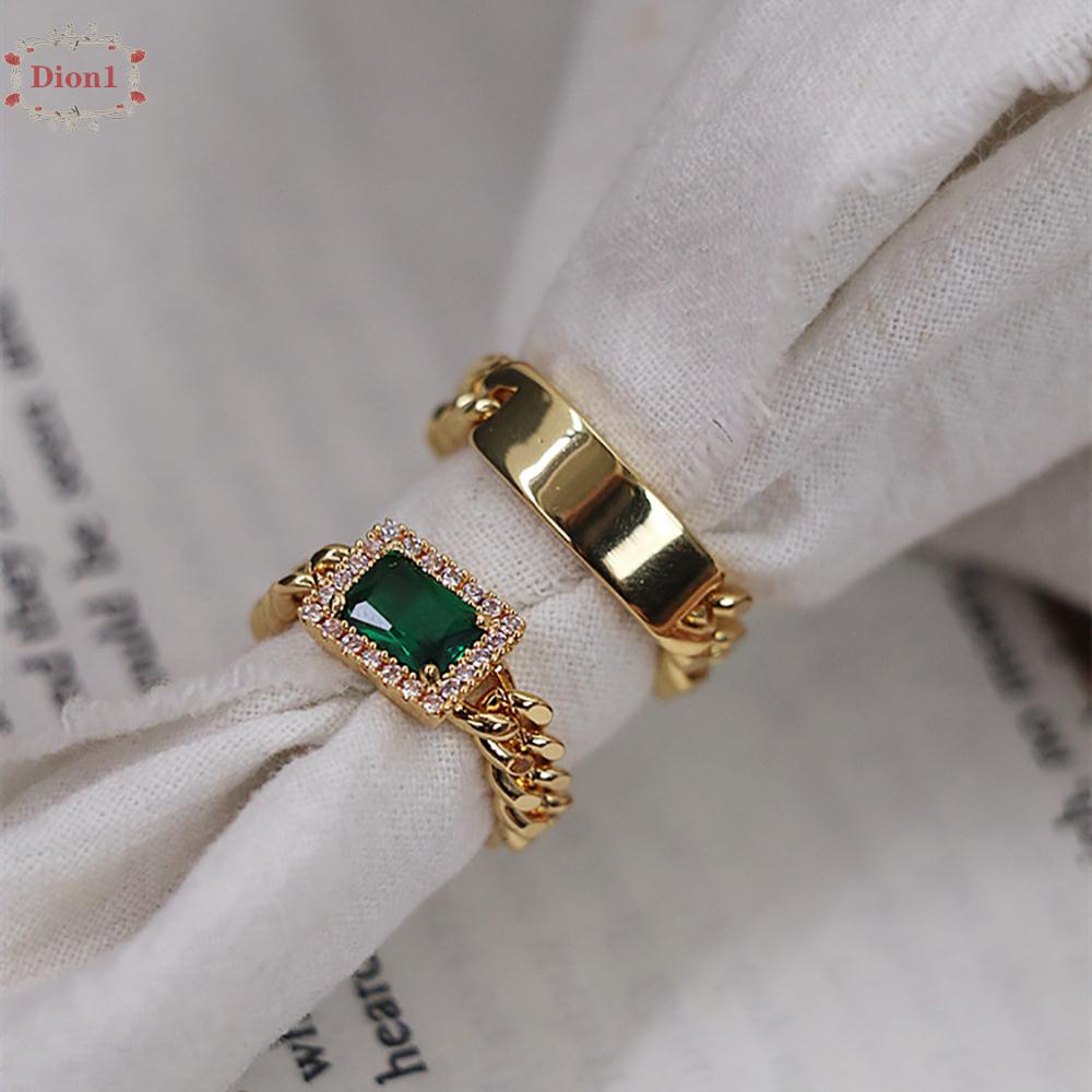 Nhẫn Kiểu Dáng Sang Trọng Phong Cách Retro Dxon1. Ringbling|Nhẫn Đính Ngọc Lục Bảo Màu Xanh Lá Cây Thời Trang