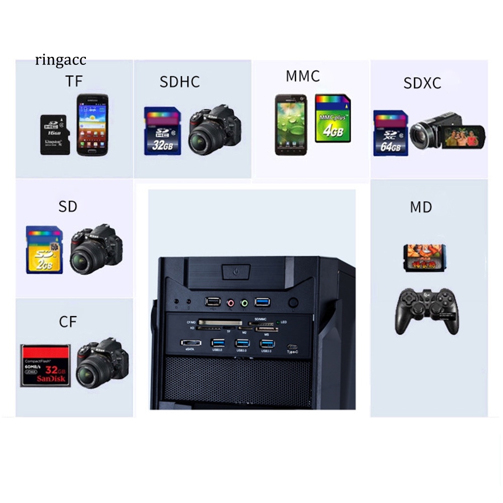 Bảng Điều Khiển Nhiều Cổng Usb 3.0 Kèm Đầu Đọc Thẻ Nhớ TF SD