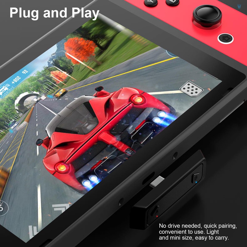 Bộ Truyền Tín Hiệu Âm Thanh Không Dây Type-C BT USB-C BT Tương Thích Với Nintendo Switch PS4 PC Kèm Mic