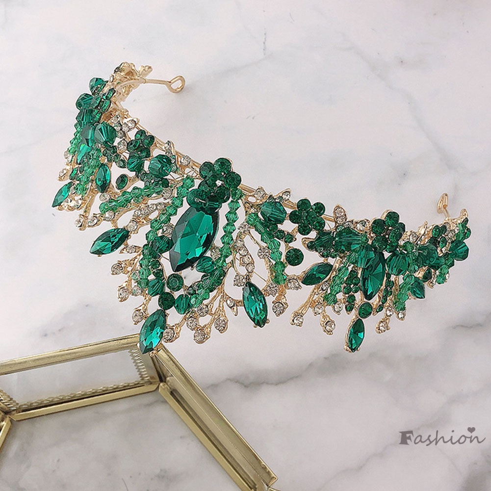 Vương Miện Cài Tóc Đính Đá Pha Lê Handmade Sang Trọng