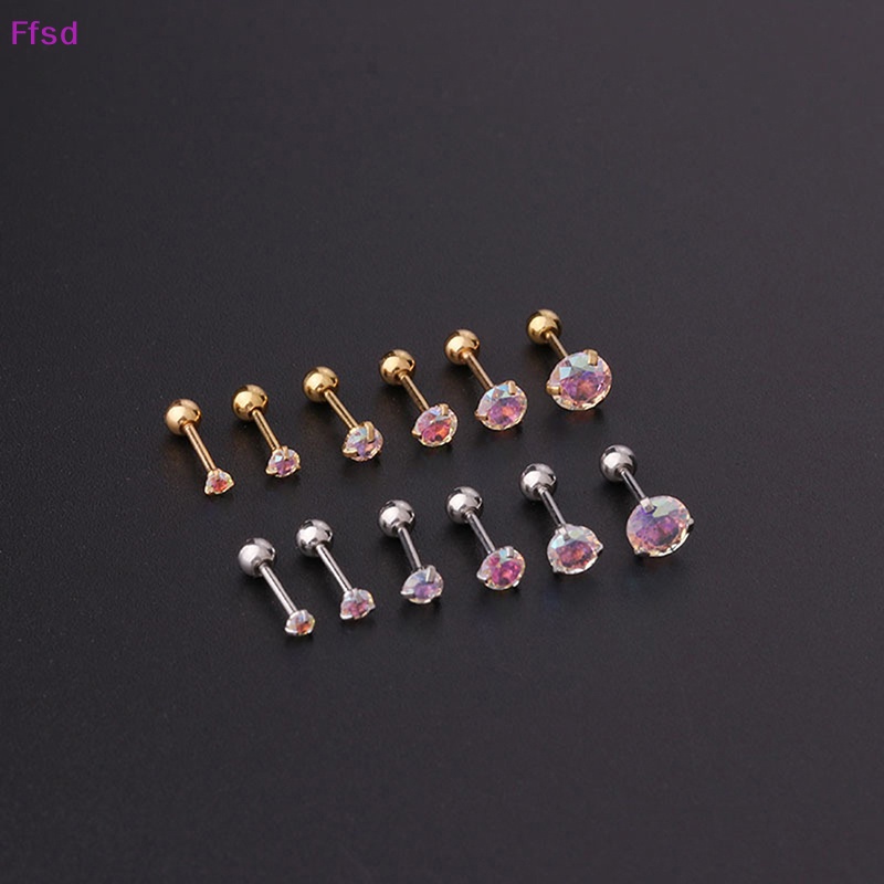 1 Khuyên Tai Dạng Xoắn Ốc Đính Đá Zircon Nhiều Màu Cho Nữ