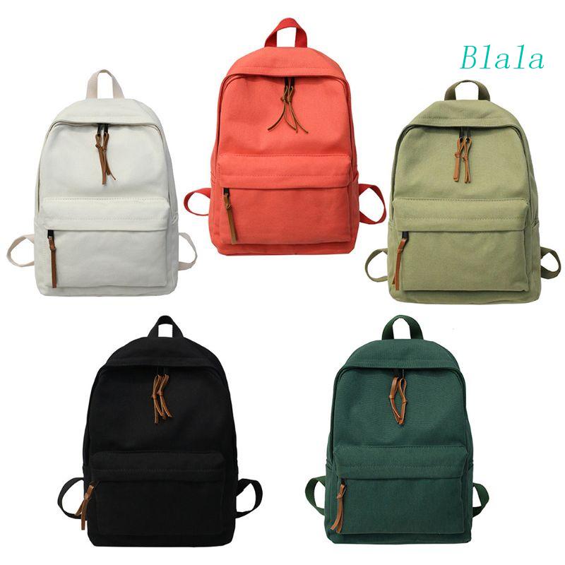 Ba Lô Canvas Màu Trơn Thời Trang Nữ Tính