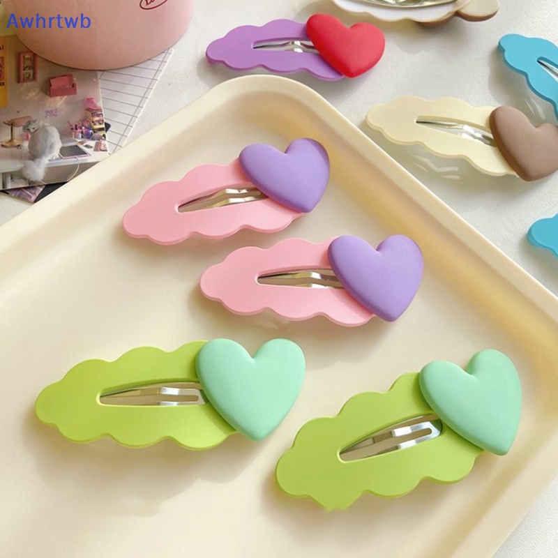 Kẹp Tóc BB Màu Kẹo Ngọt Hình Trái Tim Gợn Sóng Nhiều Màu Sắc Không Làm Tổn Thương Tóc Mái Cho Bé Gái Mới