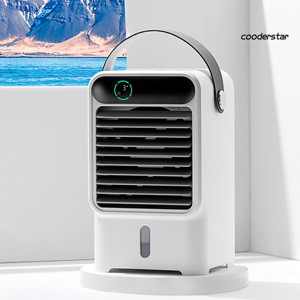 Quạt Điều Hòa Không Khí 1500mAh Bằng Nhựa Có Màn Hình Kỹ Thuật Số Tiện Dụng Cho Mùa Hè