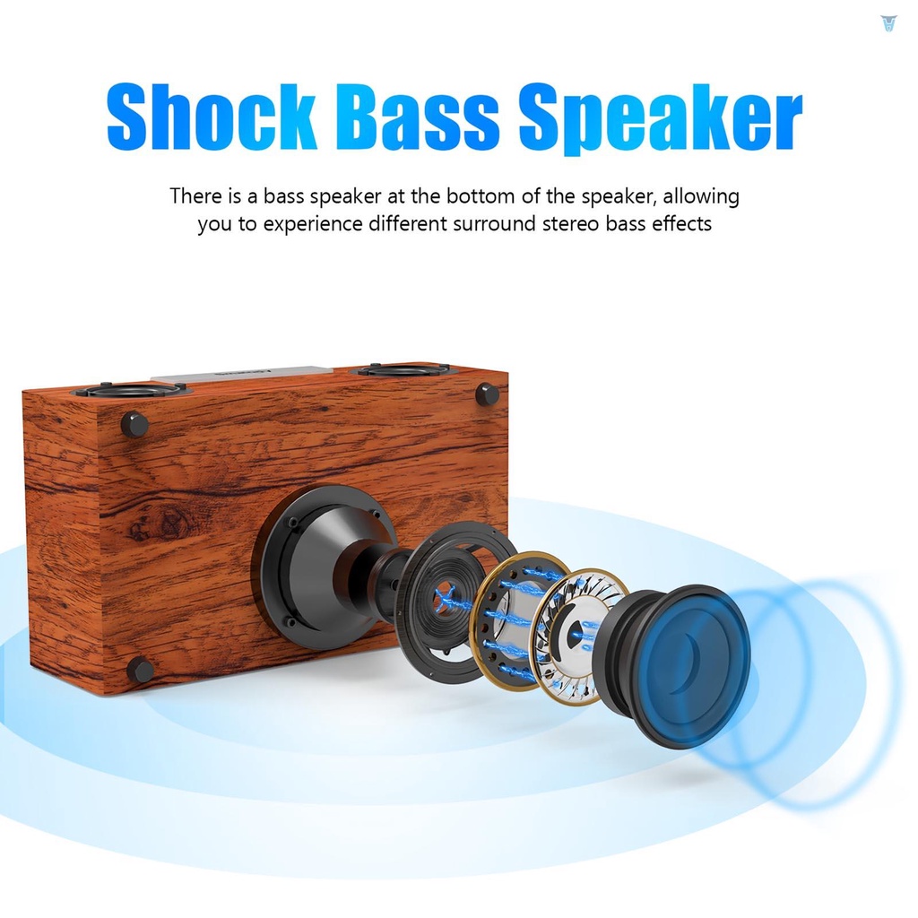 Loa Bluetooth 5.0 Không Dây Âm Thanh Siêu Trầm Và Chống Bụi Bằng Gỗ SMALODY SL-60