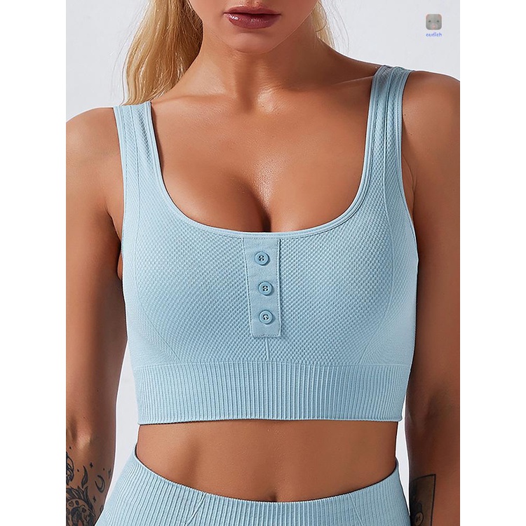 Áo Ngực Thể Thao Cổ Chữ U Có Nút Gài Trước Thiết Kế Thoáng Khí Chống Ẩm Thời Trang Cho Nữ