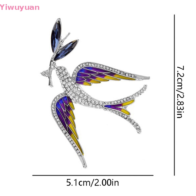 Ghim Cài Áo Hình Chim Én Bay Đính Đá Pha Lê Mới