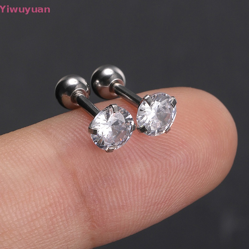 1 Đôi Khuyên Tai Xoắn Ốc 4mm Đính Đá Nhiều Màu Mới