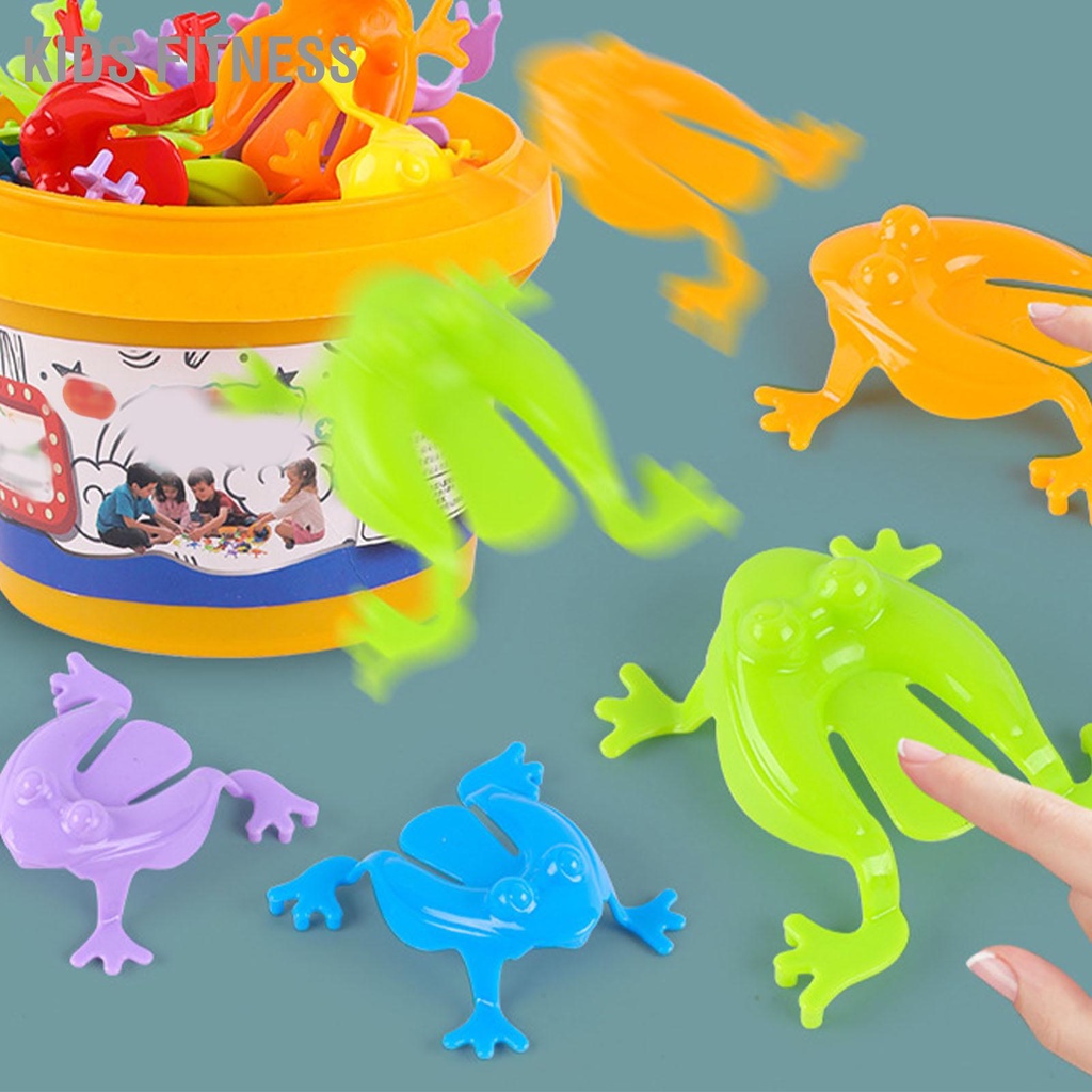 Kids Fitness 12 Con Ếch Nhiều Màu Sắc Đồ Chơi Nhảy Bằng Ngón Tay Nhấn Có Xô Trẻ Em Bộ Nảy
