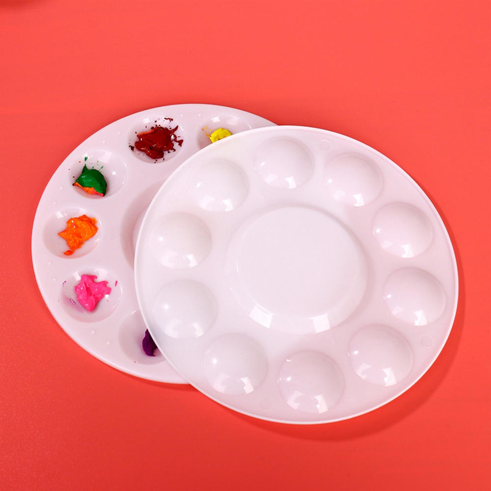 Khay Nhựa Tròn Đựng Màu Vẽ Tranh Tiện Dụng