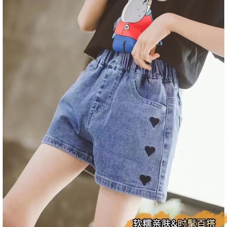 Quần Short Denim Thời Trang Mùa Hè Cho Bé Gái 3-12 Tuổi