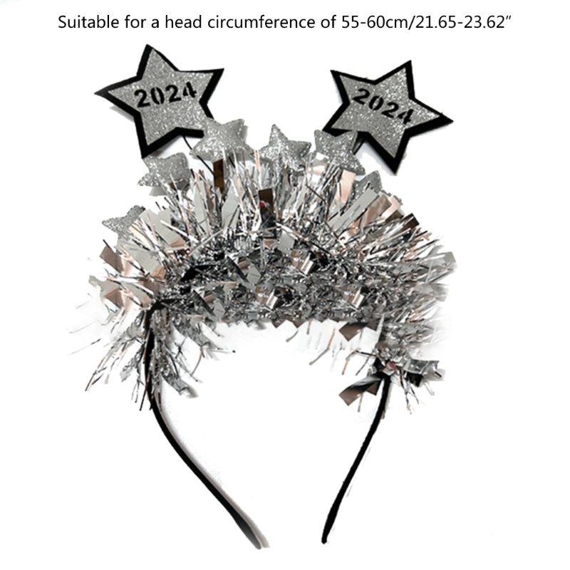 Băng Đô Cài Tóc Chống Trượt Hình Ngôi Sao Năm Mới 2024