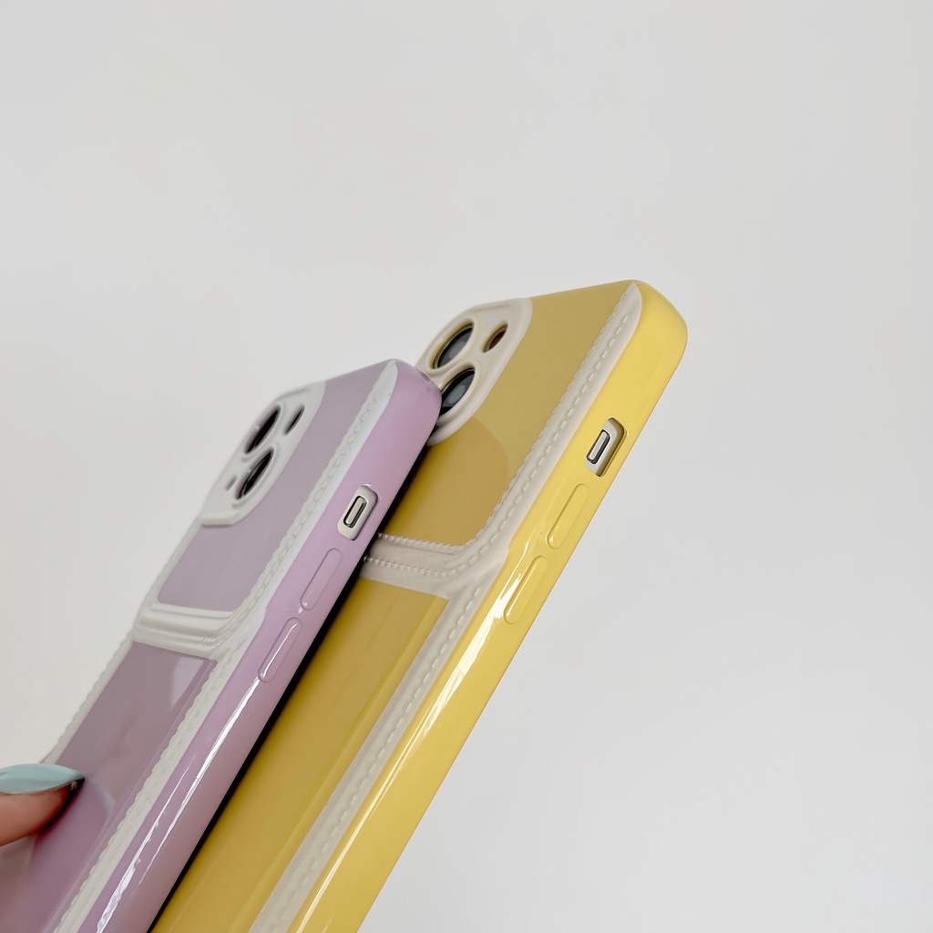 Ốp Điện Thoại tpu Silicon Mềm Màu Kẹo Có Ngăn Đựng Thẻ Và Dây Đeo Ngọc Trai Cho iPhone 14 13 12 11 PRO MAX