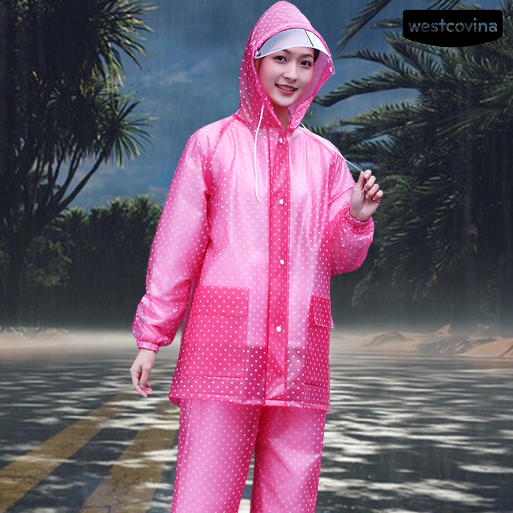 [COD]☁1 Bộ Áo Mưa Dày Dặn Có Nón Trùm Và Túi Che Mặt Tháo Rời Được Dành Cho Hoạt Động Ngoài Trời