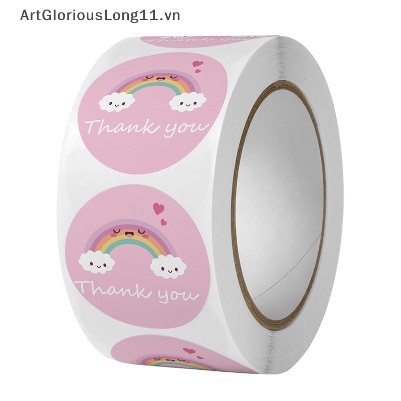 Cuộn 500 Miếng Dán Trang Trí Sổ Tay In Chữ Thank You for Your Purchase