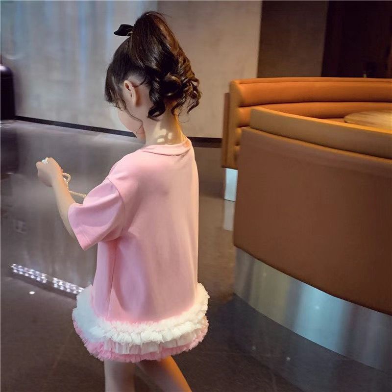 Đầm Thun Cotton Tay Ngắn In Hình Thỏ Thời Trang Mùa Hè Mới Cho Bé Gái