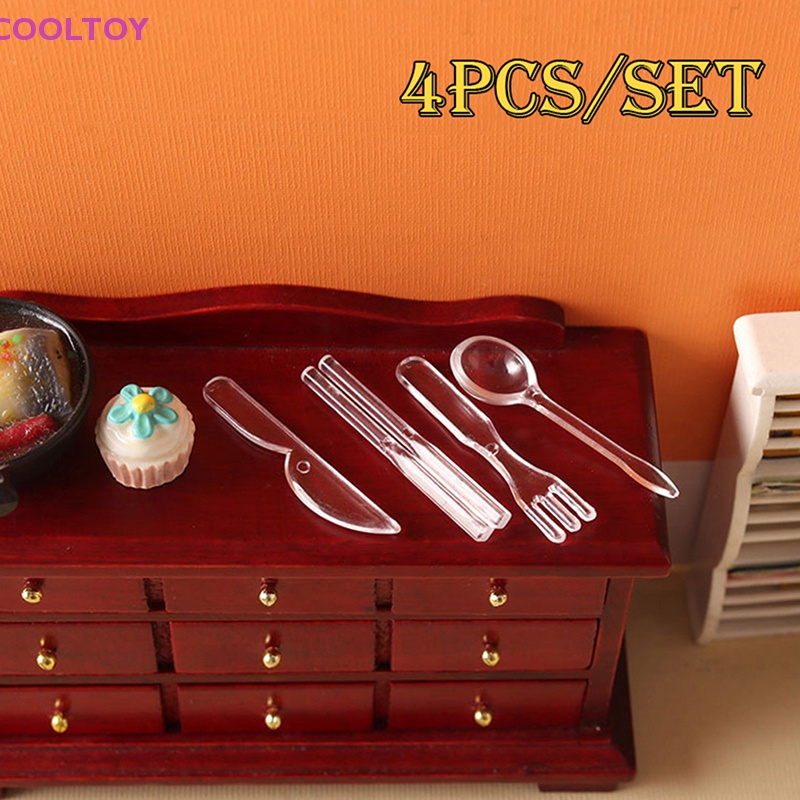 1 Bộ Muỗng Nĩa Trang Trí Nhà Búp Bê 1: 6