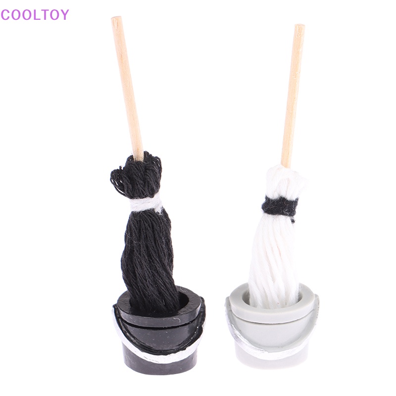 1 Set Xô Và Cây Lau Nhà Mini 1: 12 Độc Đáo Trang Trí Nhà Búp Bê