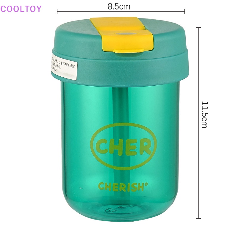 Bình Nước Nhựa Mini 300ml Kèm Ống Hút Di Động Dễ Thương Có Thể Tái Sử Dụng