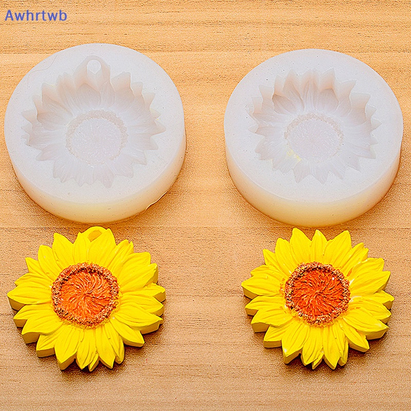 Khuôn Silicon Hình Hoa Hướng Dương 3D DIY Có Lỗ Gắn Gương Chiếu Hậu Xe Hơi Mới