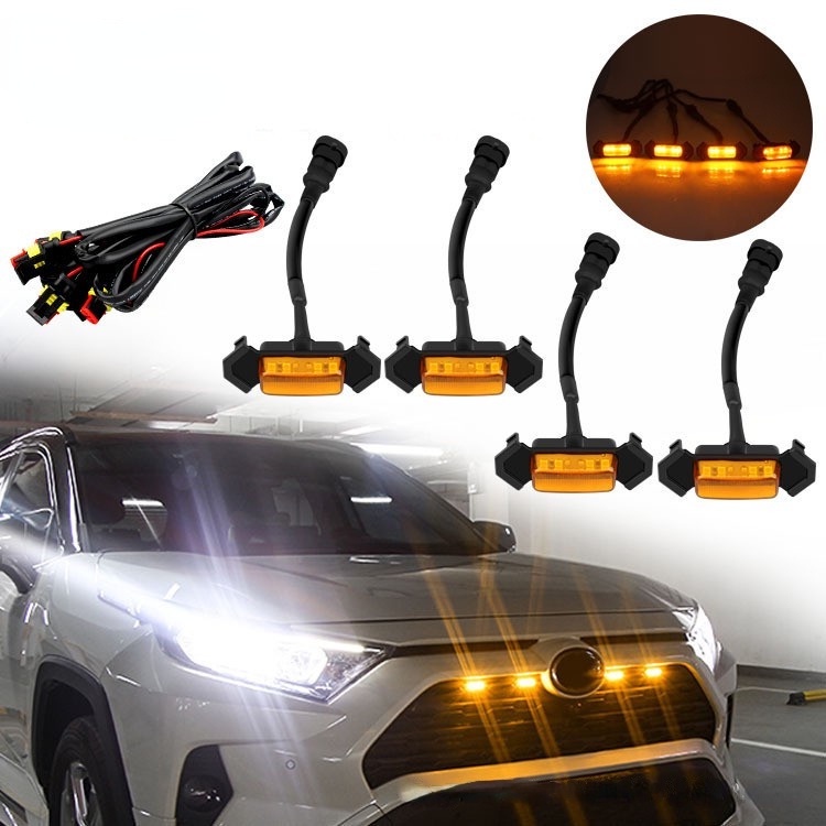 Set 4 Lưới Tản Nhiệt Màu Hổ Phách Dành Cho Xe Ô Tô Toyota Tacoma Trd Grill 2016-2019 H9PH