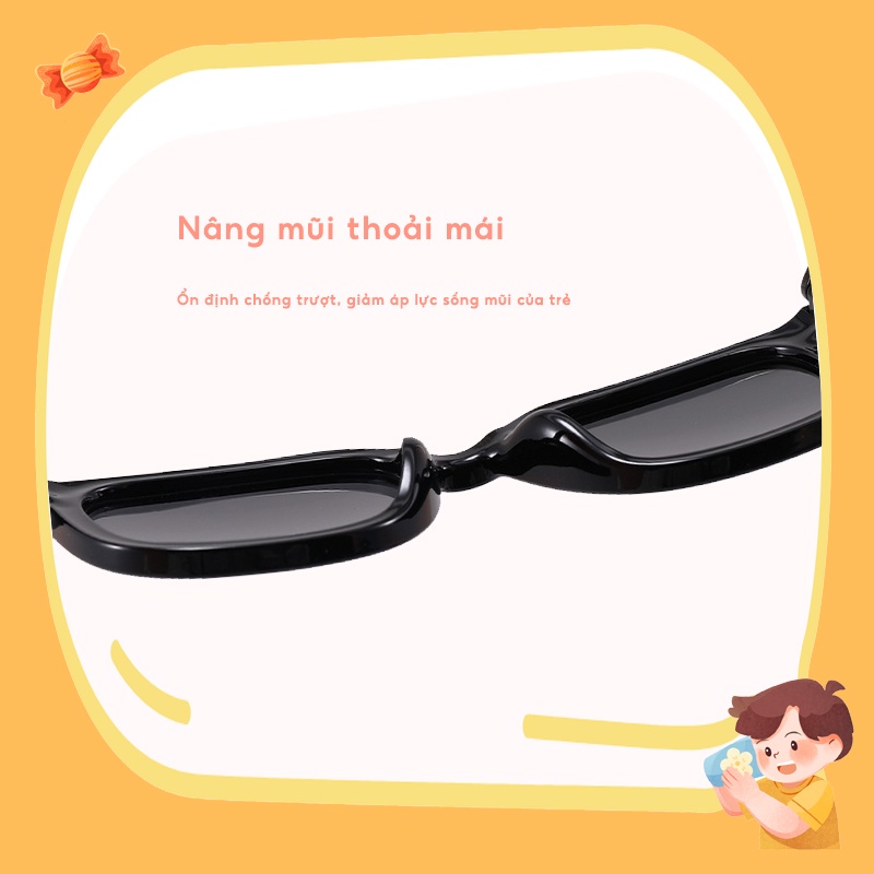 Kính mát phân cực CHARMRAY gọng vuông silicon thoải mái cho bé trai và bé gái