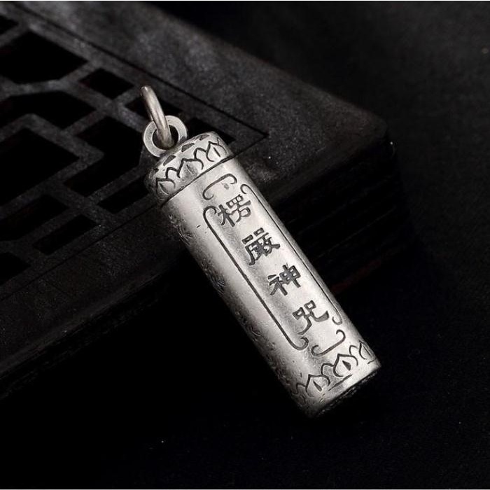Dây Chuyền Bạc Sáng Bóng Phong Cách Shurangama Mantra Có Thể Mở Ra Dành Cho Nam Và Nữ