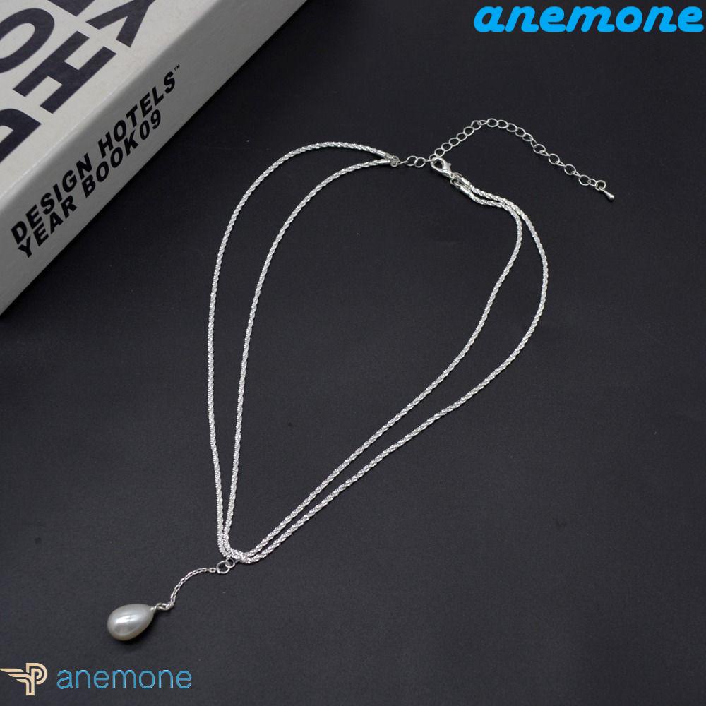 Dây Chuyền Mặt Hình Giọt Nước Lấp Lánh Phong Cách Hàn Quốc|Dây Chuyền Hai Lớp Phong Cách Vintage Tinh Tế