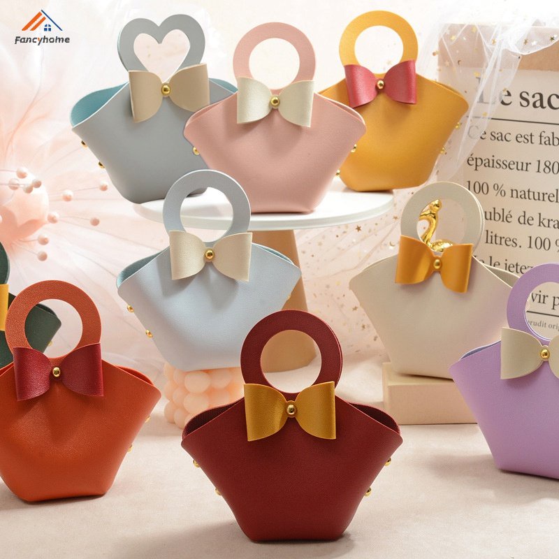 Hộp Đựng Kẹo Có Tay Cầm Hình Tròn / Trái Tim Nhiều Màu Sắc Dùng Làm Quà Tặng Sinh Nhật / Đám Cưới