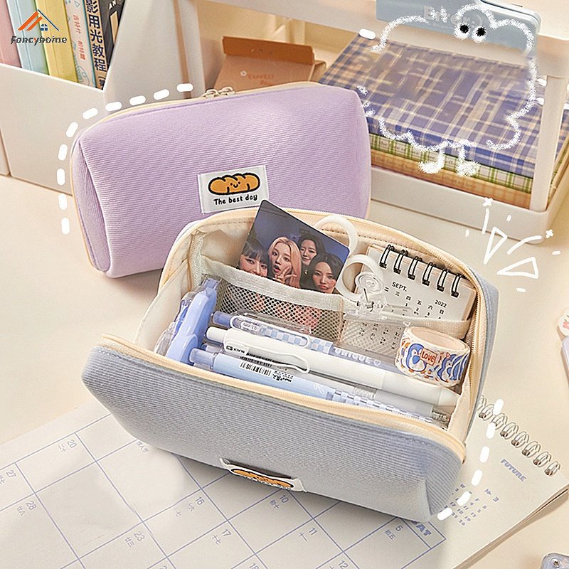 Túi Đựng Bút Chì Trang Điểm Mềm Sức Chứa Lớn Nhiều Màu Sắc Cho Học Sinh
