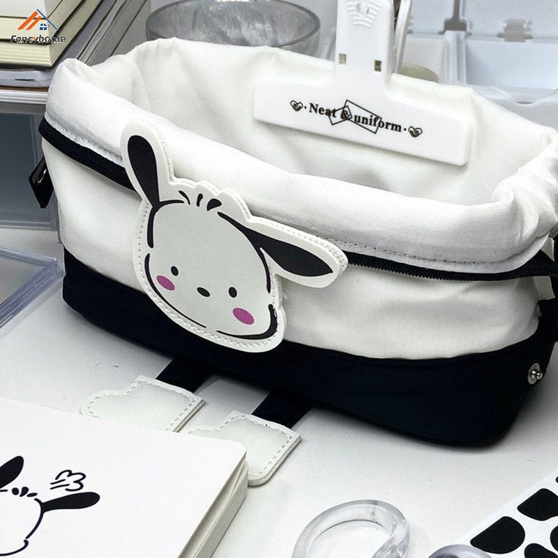 Túi Đựng Bút Chì / Đồ Trang Điểm Bằng Vải Bạt In Hoạt Hình Sức Chứa Lớn Cho Học Sinh