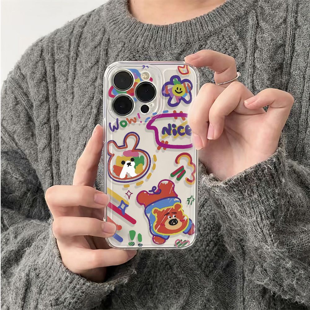 ✅Ốp Điện Thoại Pc Mềm Chống Sốc In Hình Gấu Thỏ 1378 max Apple plus iPhone1214pro 11 6In 4OPC