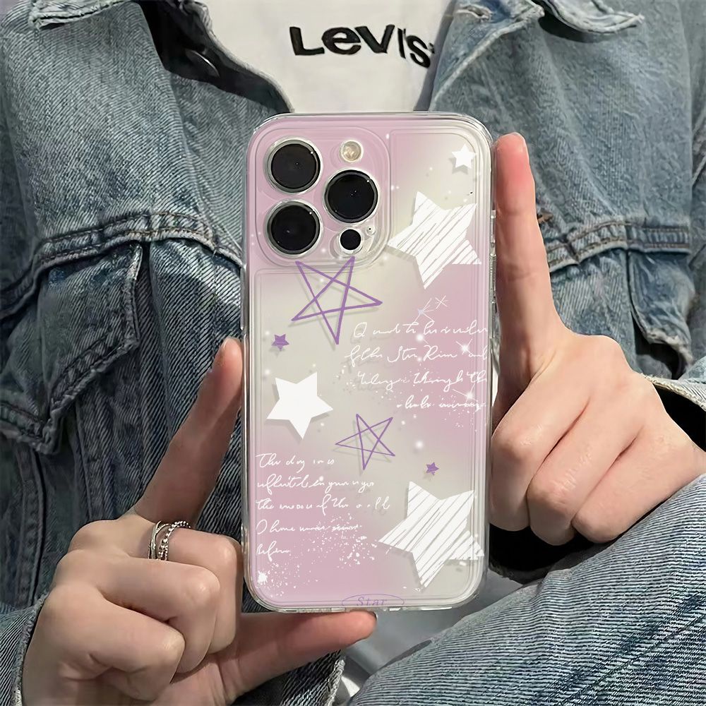 ✅Ốp Điện Thoại Mềm Chống Sốc 13 Ngôi Sao Đơn Giản Cho Iphone 12 78 14pro 6In11Iphone12