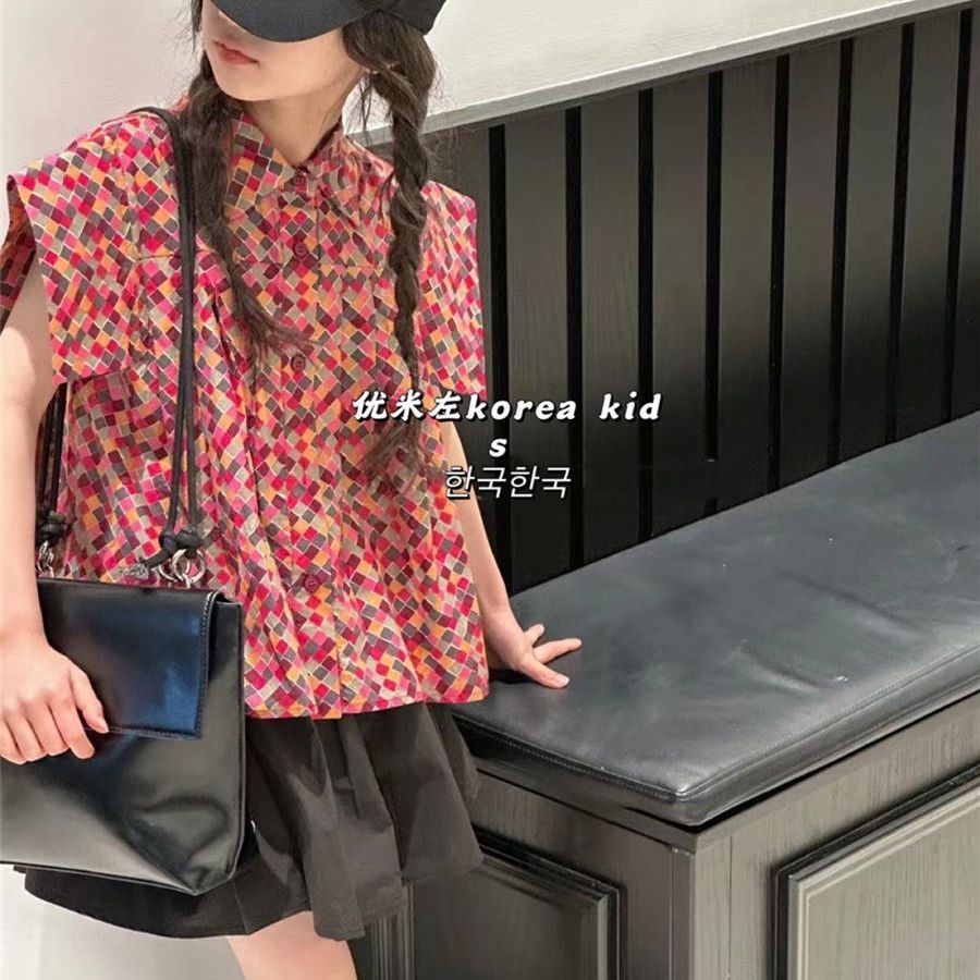 Áo Sơ Mi Tay Ngắn In Hoa Thời Trang Mùa Hè 2023 Mới Cho Bé Gái