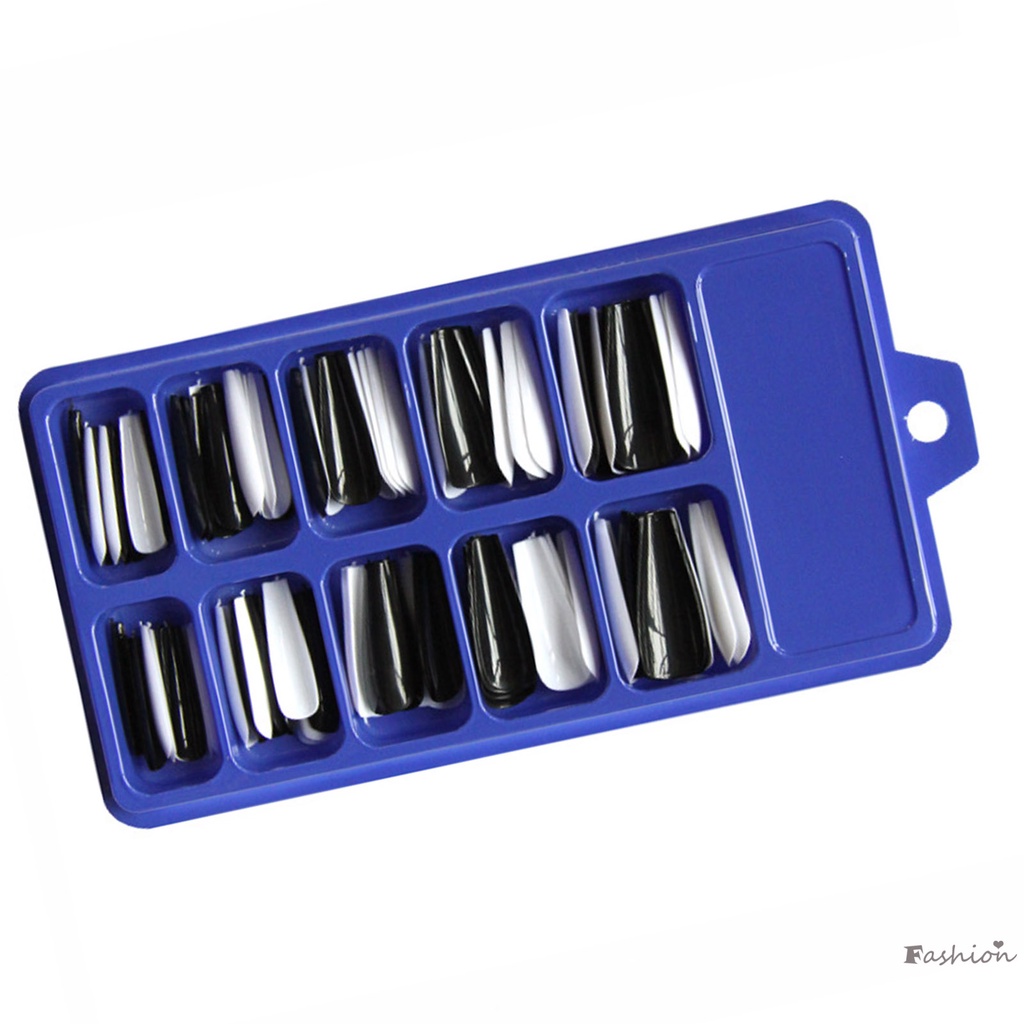 Bộ 100 Móng Tay Giả Che Phủ Toàn Diện Không Phai Màu Kèm Hộp Đựng