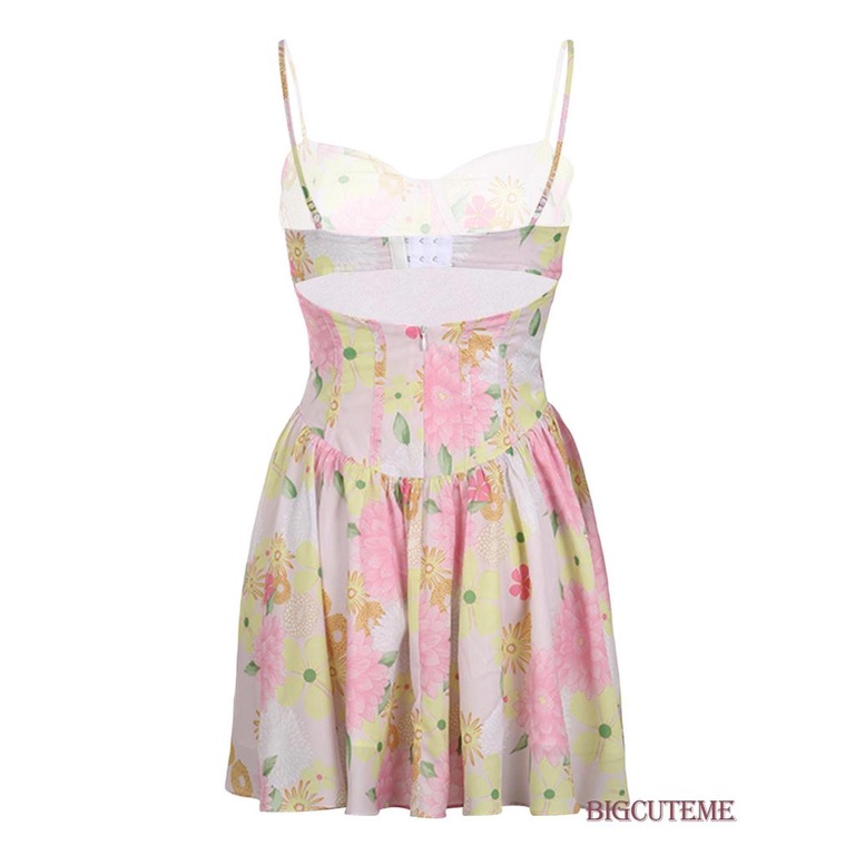 Đầm Hai Dây Hở Lưng In Họa Tiết Hoa Thời Trang Mùa Hè Dành Cho Nữ