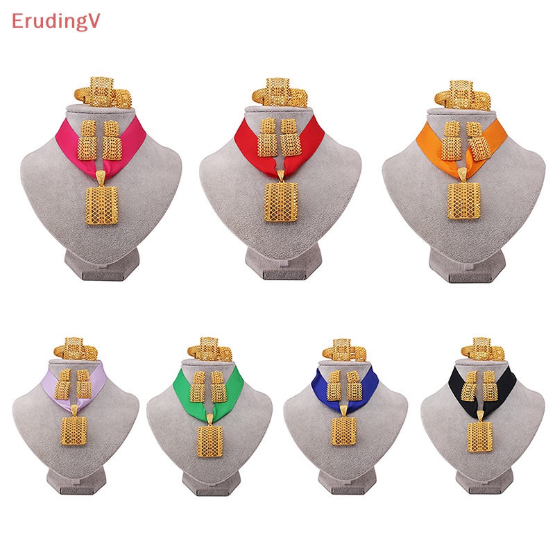 [ErudingV] Bộ Trang Sức Vòng cổ / Bông Tai / Nhẫn / Vòng Tay Màu Vàng Đồng Châu Phi Lớn Cho Nữ [Mới]