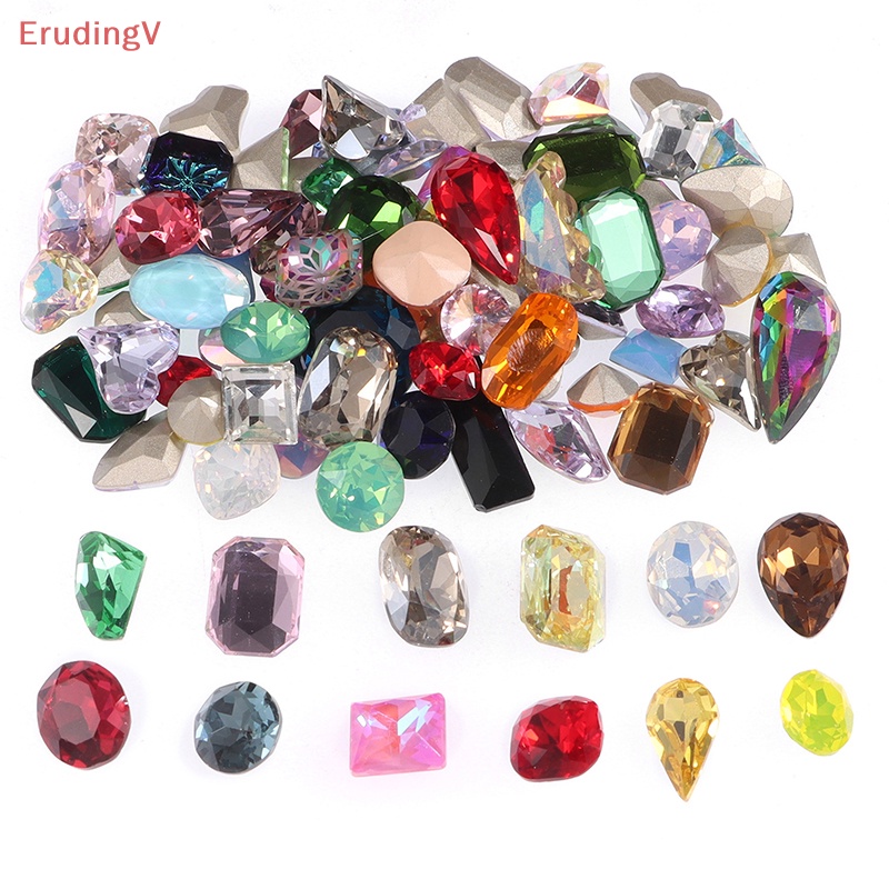 Set 20 Viên Đá Thủy Tinh Hình Trái Tim / Tròn / Ngôi Sao Nhiều Màu Sắc Dùng Làm Đồ Trang Sức Thủ Công Nghệ Thuật