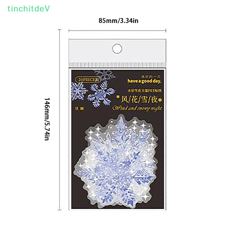 1 Set 6 Kiểu Sticker Dán Hình Bông Tuyết Bằng Chất Liệu PET Dùng Trang Trí DIY