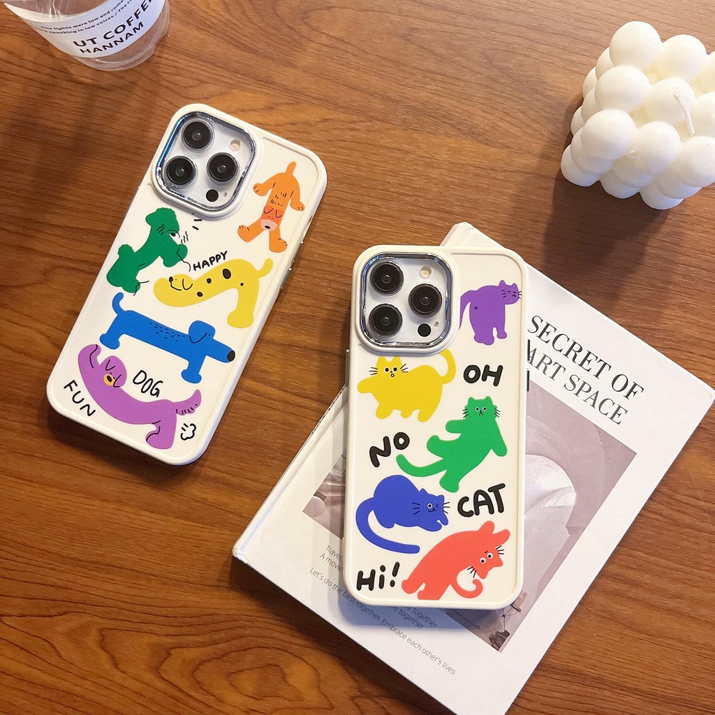 Ốp Điện Thoại TPU Dẻo Họa Tiết Chó Mèo Dễ Thương Chống Rơi Cho iPhone 14 13 12 11 Pro Max XR XS 7 8 Plus