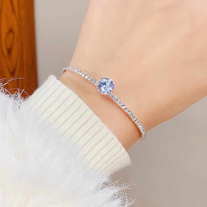 Vòng Tay Hai Lớp Đính Hạt Kim Cương Lấp Lánh Phong Cách Hàn Quốc