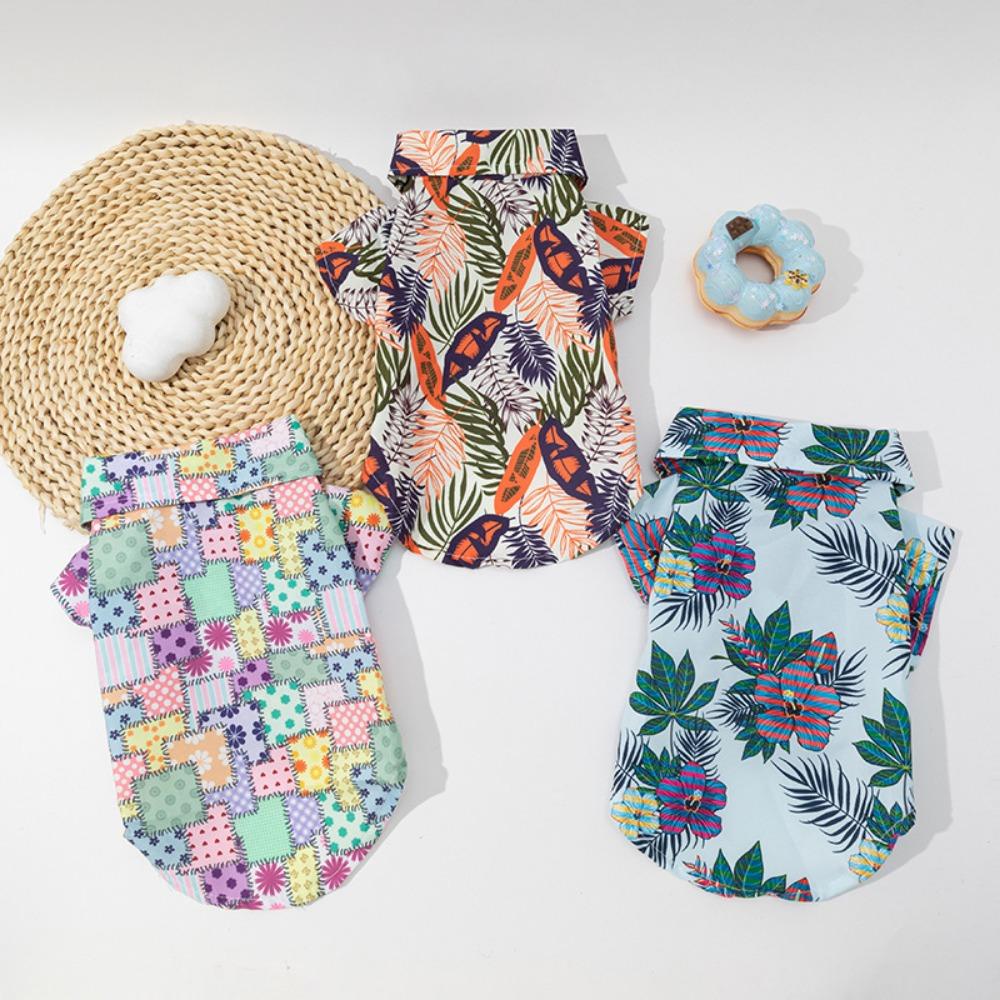 Giovanni Áo Thun Bằng Sợi Polyester Mềm Thoáng Khí Tay Ngắn Phong Cách Hawaii Dành Cho Cún Cưng