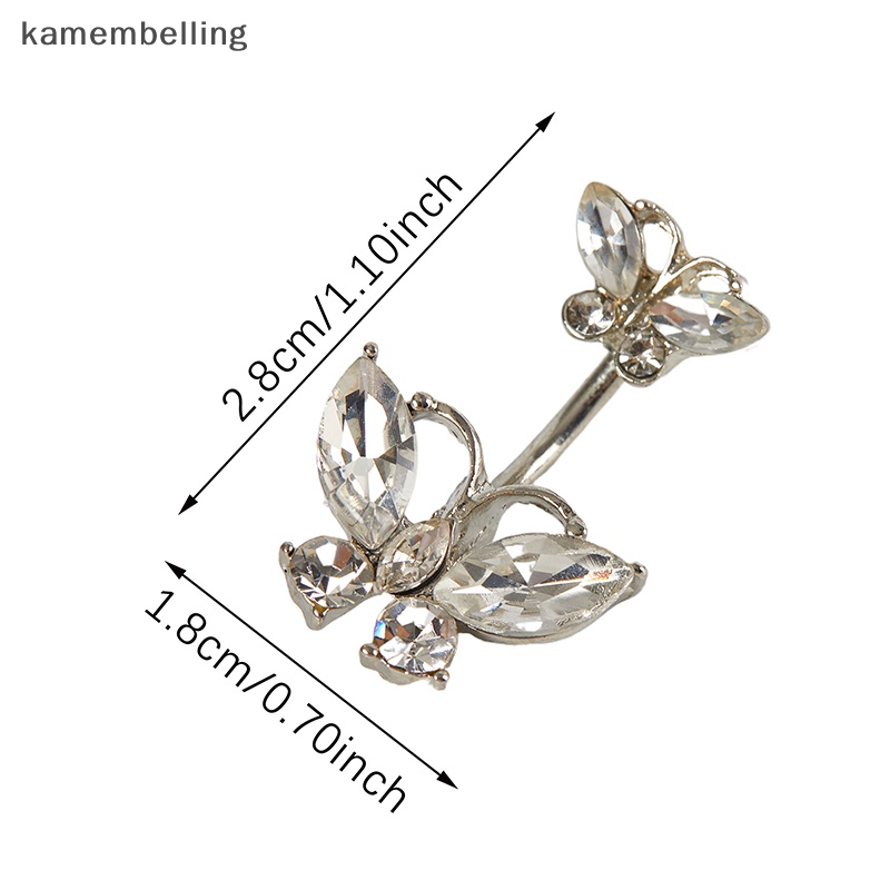 Khuyên Rốn Hình Bướm Đính Đá Pha Lê Dễ Thương Quyến Rũ Thời Trang Cho Nữ