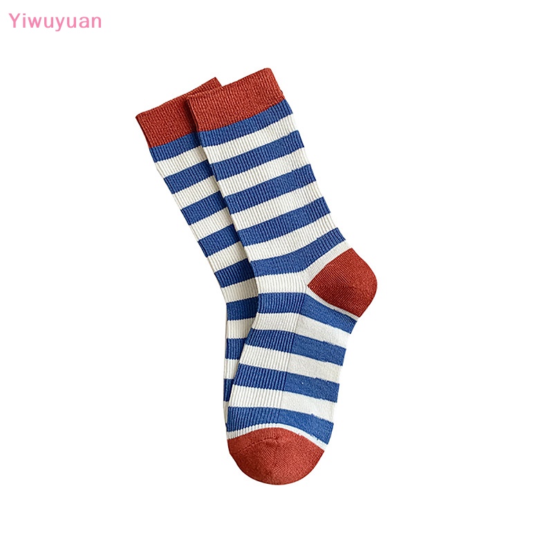 1 Đôi Vớ Thể Thao Cotton Thoáng Khí Họa Tiết Kẻ Sọc Đơn Giản Thời Trang Unisex Mới