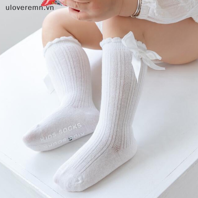 Đôi Vớ Cotton Mềm Đính Nơ Xinh Xắn Cho Bé Gái