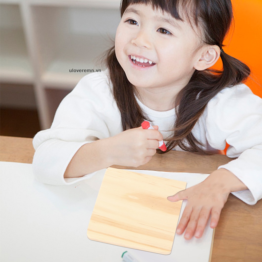 Bộ 24 Đế Lót Ly Gỗ Hình Vuông 3.9 Inch Kèm 100 Lát Gỗ Tự Dính Không Trơn Dùng Chạm Khắc Thủ Công DIY