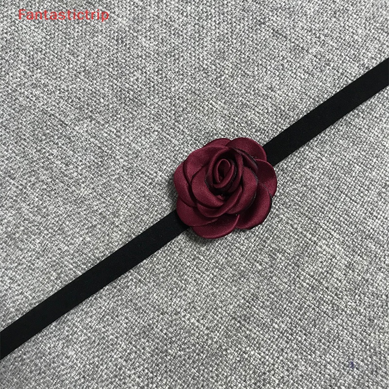 [Fantastictrip] Vòng Cổ Màu Đen Mặt Hình Hoa Nhiều Màu Phong Cách Cổ Điển Cho Nữ Giới