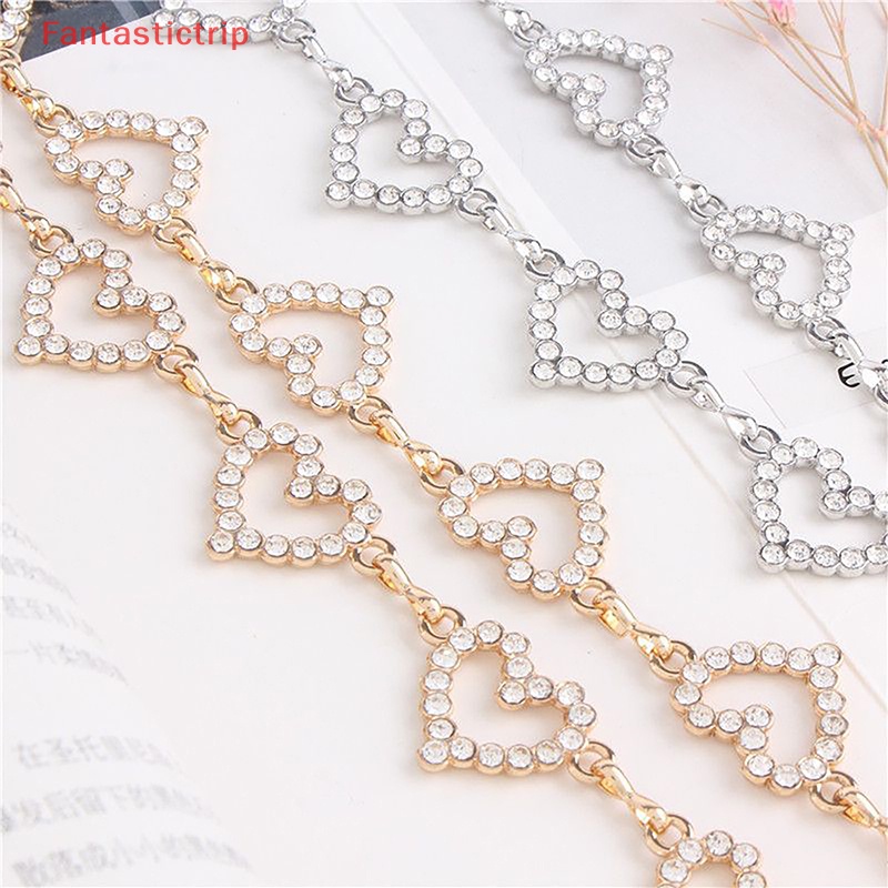 Thắt Lưng Chuỗi Xích Đính Đá Hình Trái Tim Đơn Giản Thời Trang Cho Nữ