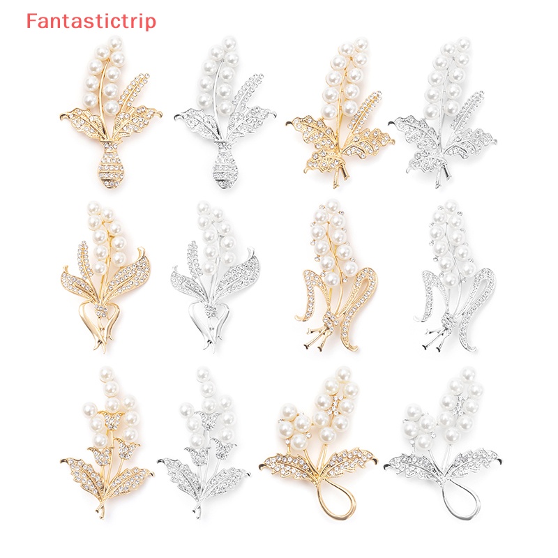 Ghim Cài Áo Hình Lúa Mạch Đính Đá Ngọc Trai Nhân Tạo Chống Thất Lạc Thời Trang Cho Nữ