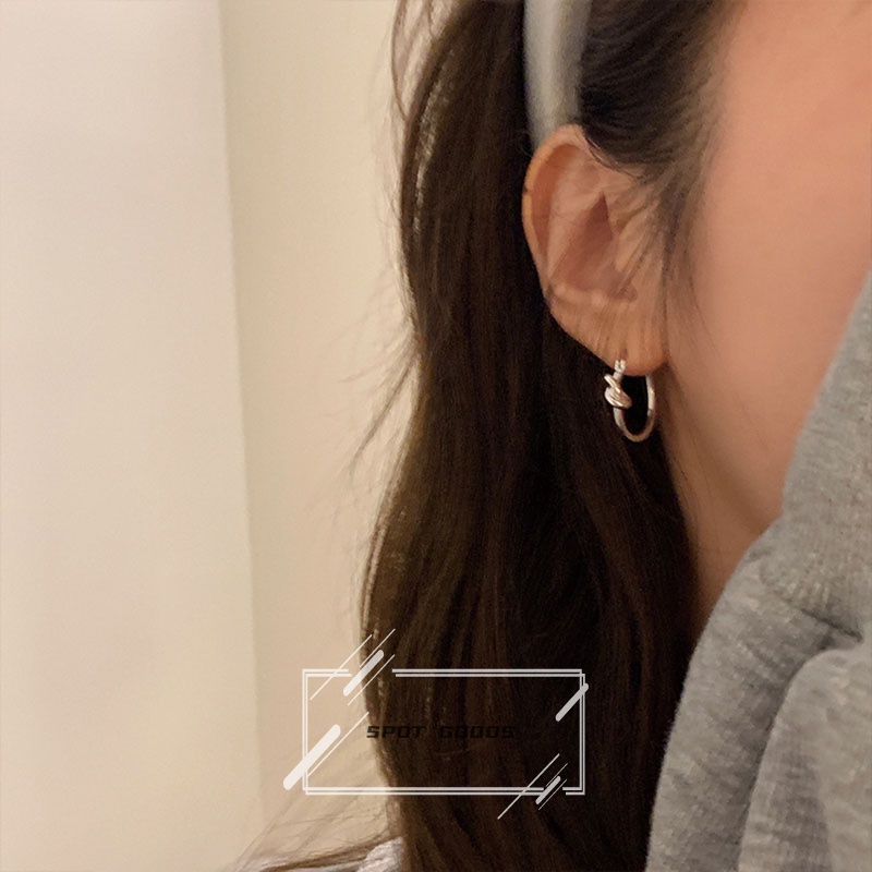 Khuyên Tai Tròn Thắt Nút Đơn Giản Thời Trang Cổ Điển